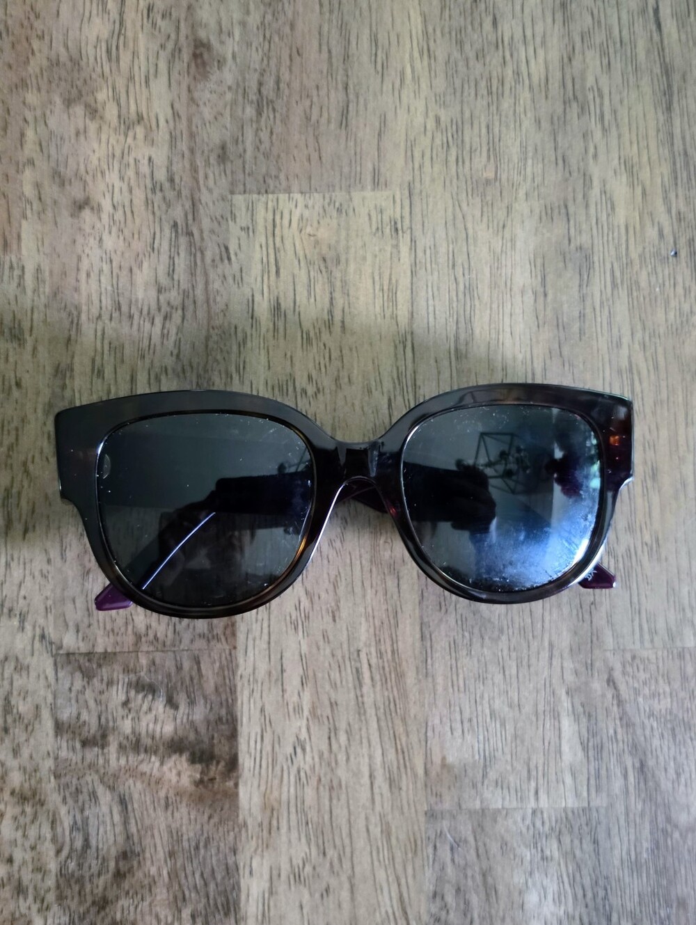 NIB Christian Dior Wildior BU Tortoiseshell Cat Eye Sunglasses Purple Temples - Picture 4 of 15